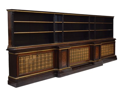 Lot 520 - Late 19th century breakfront bookcase
