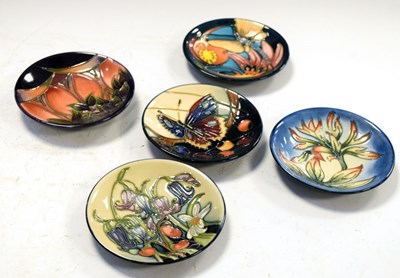 Lot 386 - Five Moorcroft pin dishes