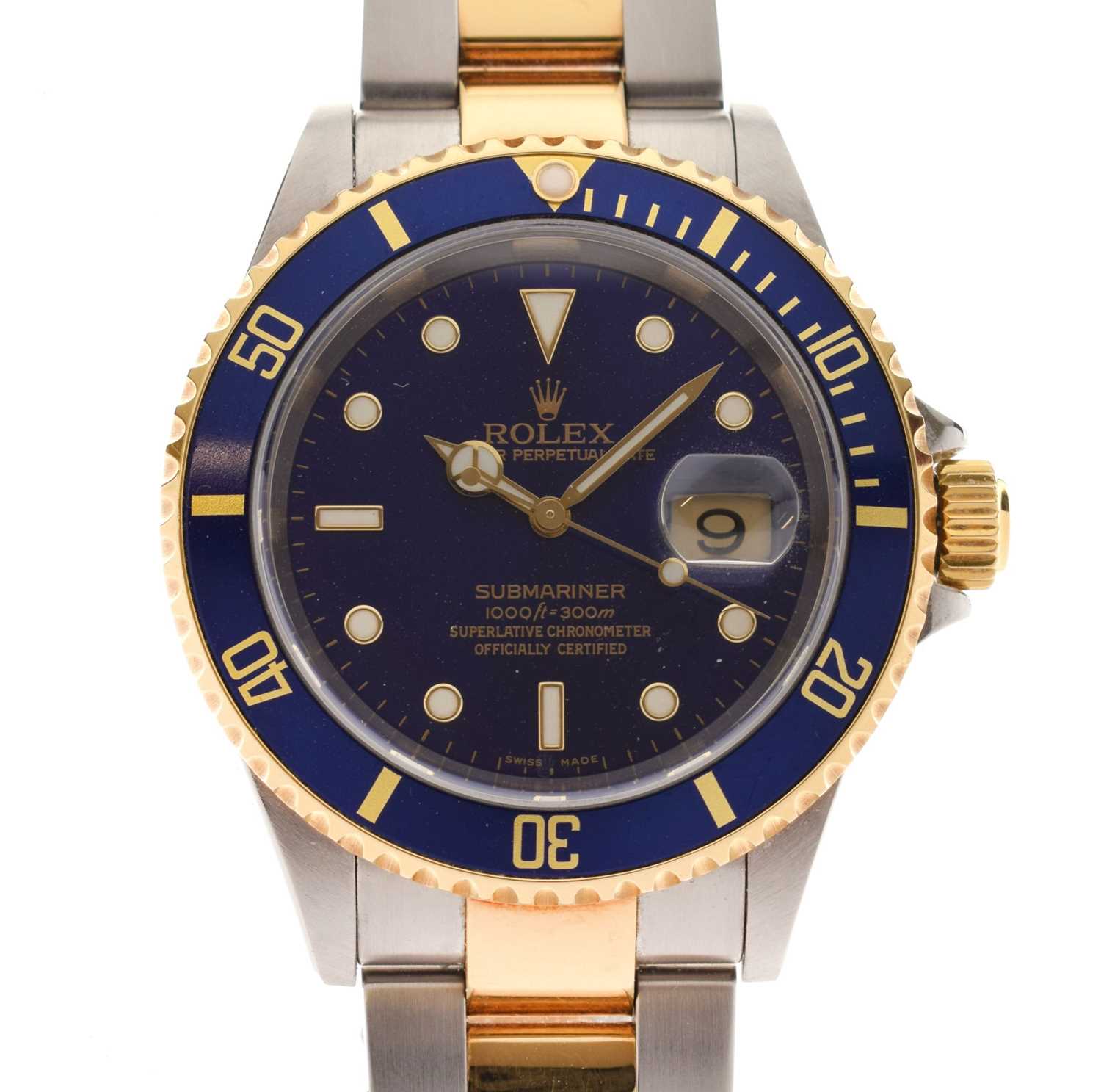 Lot 79 - Rolex - Gentleman's Submariner two-tone stainless steel bracelet watch, ref.16613