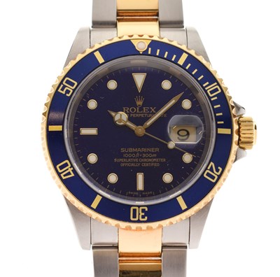 Lot 79 - Rolex - Gentleman's Submariner two-tone stainless steel bracelet watch, ref.16613