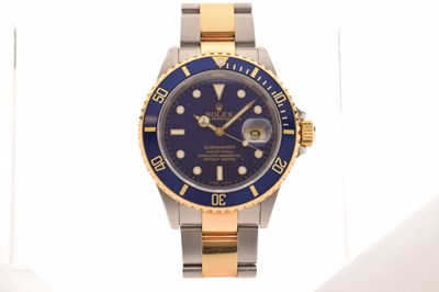 Lot 79 - Rolex - Gentleman's Submariner two-tone stainless steel bracelet watch, ref.16613