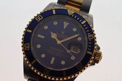 Lot 79 - Rolex - Gentleman's Submariner two-tone stainless steel bracelet watch, ref.16613