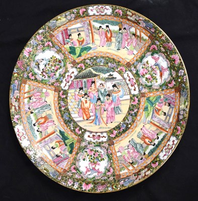 Lot 675 - Large Chinese Canton Famille Rose porcelain charger
