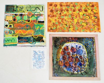 Lot 722 - Elsbeth Buff (British, 20th century) - Group of abstract oils