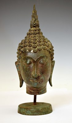 Lot 334 - Thai alloy bust of Buddha