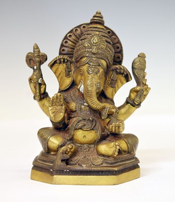Lot 340 - Indian bronze figure of Ganesh