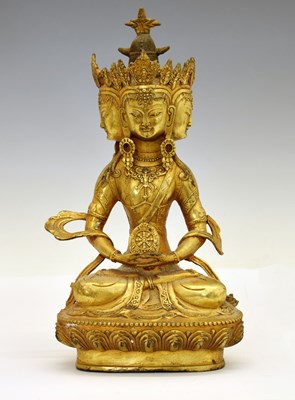 Lot 338 - Tibetan bronze figure of Namgyalma