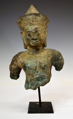 Lot 341 - South East Asian alloy bust of Lakshmi
