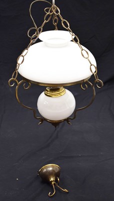 Lot 484 - Opaque glass 'stable' lamp