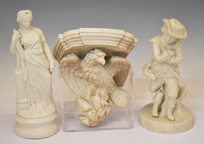Lot 592 - Parian wall bracket in the form of an eagle, etc