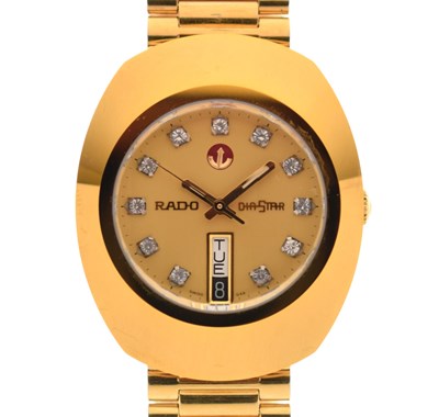 Lot 319 - Rado - Diastar gold plated and stainless steel bracelet watch