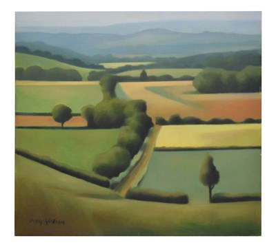 Lot 723 - Jenny Graham (b.1946) - Acrylic on canvas - Rural landscape