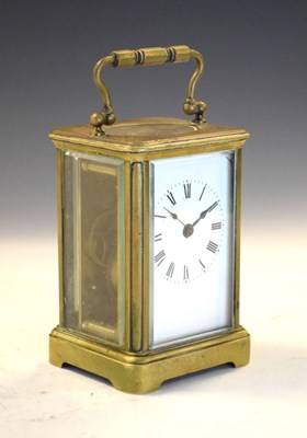 Lot 523 - Brass cased carriage clock