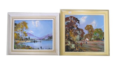 Lot 718 - Deakins two oils on board and one other
