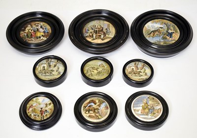 Lot 597 - Collection of nine Pratt ware pot lids