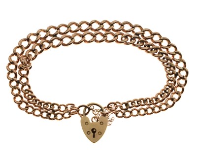 Lot 200 - 9ct gold double-curb link bracelet