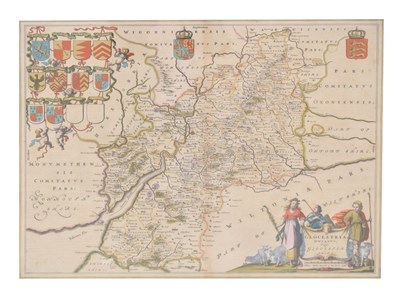 Lot 380 - Framed map of 'Gloucestershire'