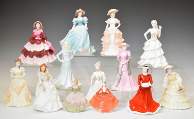 Lot 605 - Group of twelve Coalport 'crinoline' ladies