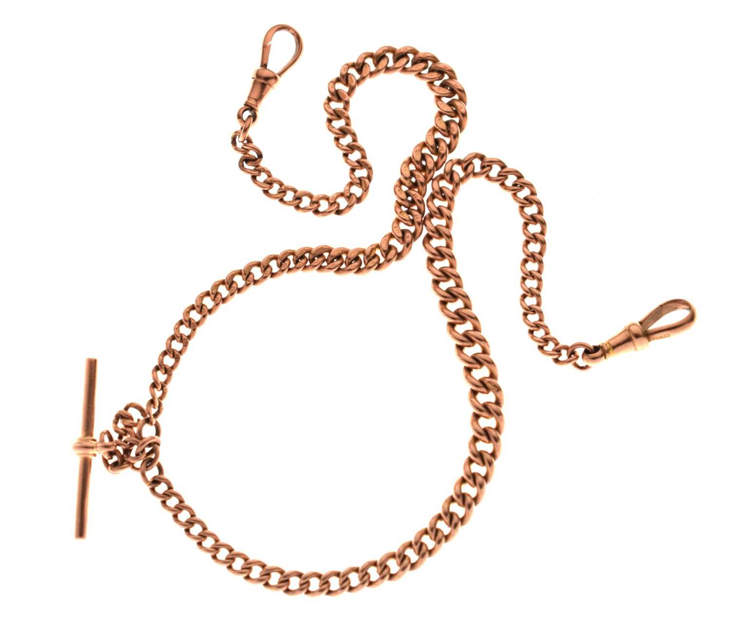 Lot 47 - 9ct rose gold Albert watch chain