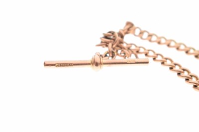Lot 47 - 9ct rose gold Albert watch chain
