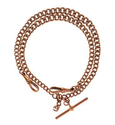 Lot 47 - 9ct rose gold Albert watch chain