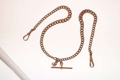Lot 47 - 9ct rose gold Albert watch chain