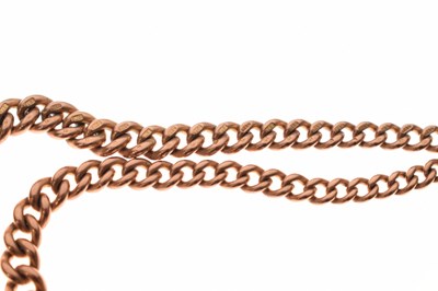 Lot 47 - 9ct rose gold Albert watch chain