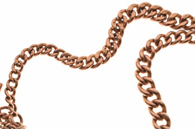 Lot 47 - 9ct rose gold Albert watch chain