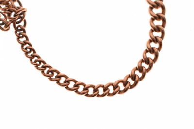 Lot 47 - 9ct rose gold Albert watch chain