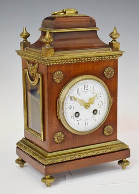 Lot 749 - French gilt metal mounted mahogany mantel clock