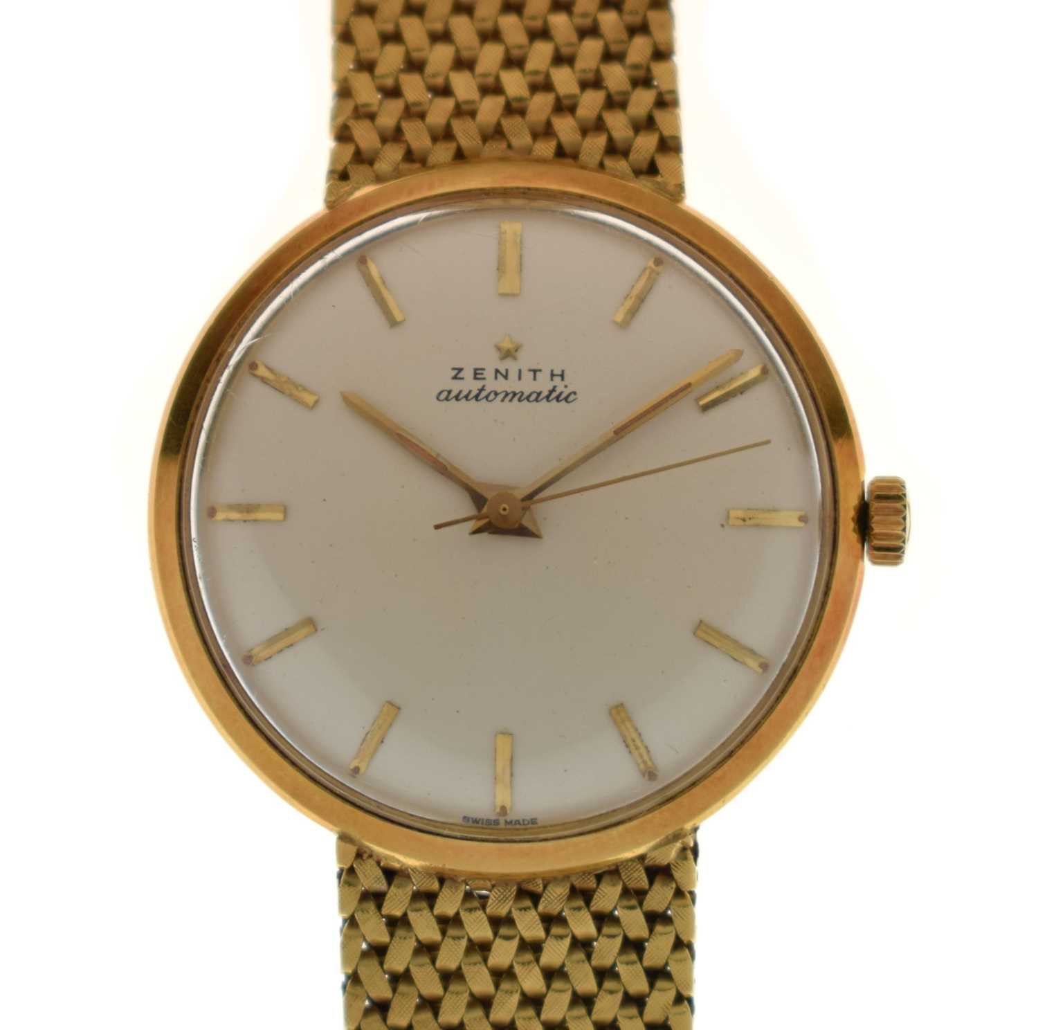 Lot 94 - Zenith - Gentleman's 18ct gold cased bracelet watch, circa 1957