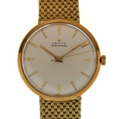 Lot 94 - Zenith - Gentleman's 18ct gold cased bracelet watch, circa 1957