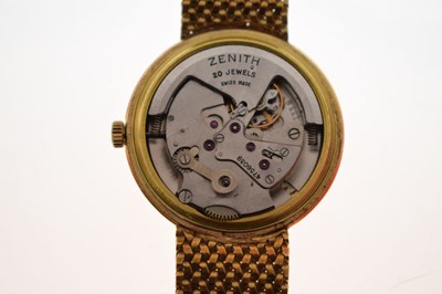 Lot 94 - Zenith - Gentleman's 18ct gold cased bracelet watch, circa 1957