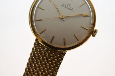 Lot 94 - Zenith - Gentleman's 18ct gold cased bracelet watch, circa 1957