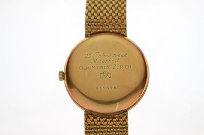 Lot 94 - Zenith - Gentleman's 18ct gold cased bracelet watch, circa 1957