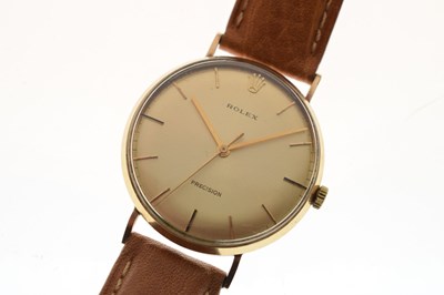 Lot 81 - Rolex - Gentleman's vintage Precision 9ct gold case wristwatch