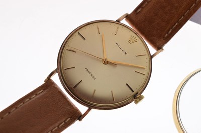 Lot 81 - Rolex - Gentleman's vintage Precision 9ct gold case wristwatch