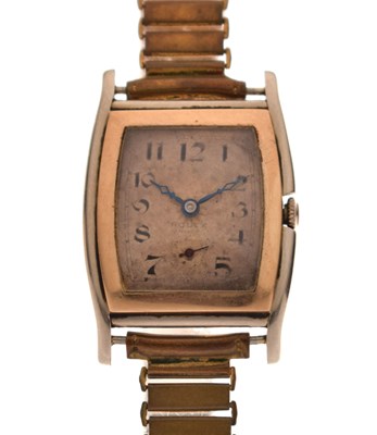 Lot 82 - Rolex - Early 20th century gentleman's 9ct gold and steel cased bracelet watch