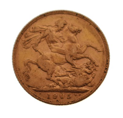 Lot 439 - Edward VII gold sovereign, 1905