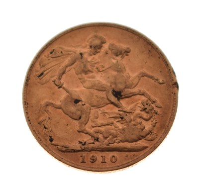 Lot 444 - Edward VII gold sovereign, 1910