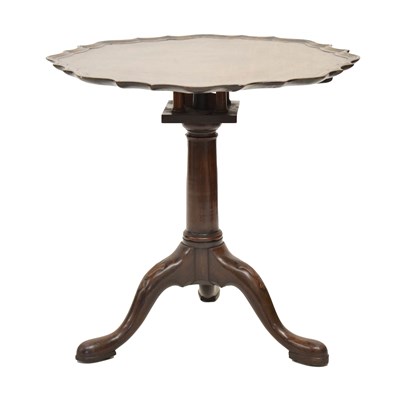 Lot 513 - George III mahogany piecrust table with birdcage action