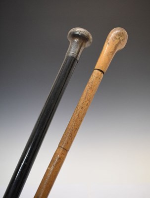 Lot 273 - Silver top cane and one other