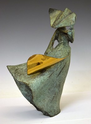 Lot 457 - Philip Jackson (Scottish, b.1944) - Gale Force Nun, limited edition cast bronze figure