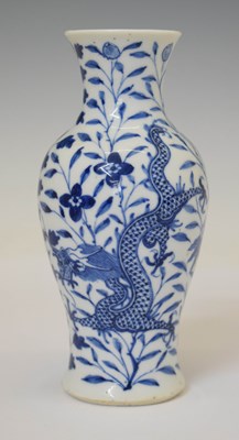 Lot 671 - Late 19th century Chinese blue and white baluster vase