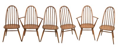 Lot 480 - Ercol - Set of six (4 + 2) Quaker Windsor dining chairs