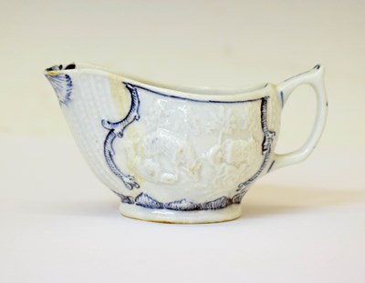 Lot 293 - Lowestoft porcelain creamboat, circa 1770