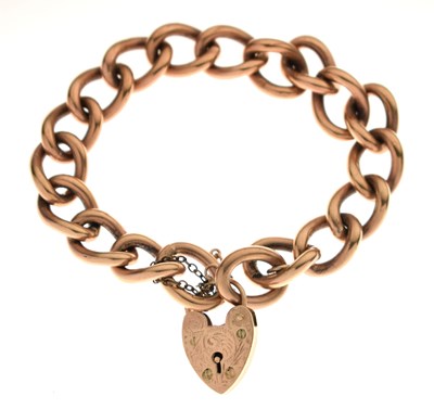 Lot 49 - Yellow metal curb link bracelet of heavy gauge, 49.5g approx