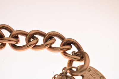 Lot 49 - Yellow metal curb link bracelet of heavy gauge, 49.5g approx