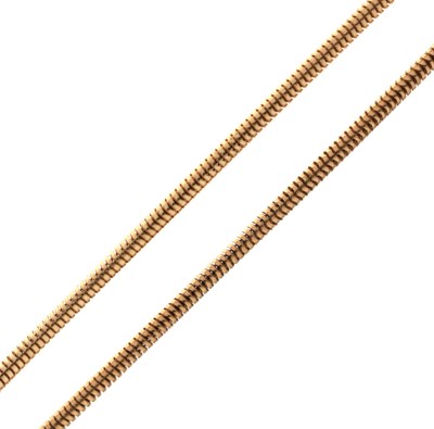 Lot 204 - 9ct gold snake link necklace
