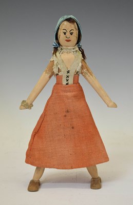 Lot 568 - Early 20th century painted wooden doll